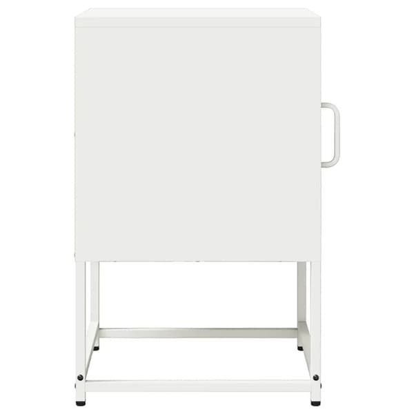 vidaXL sengebord 36x39x60,5 cm koldvalset stål hvid