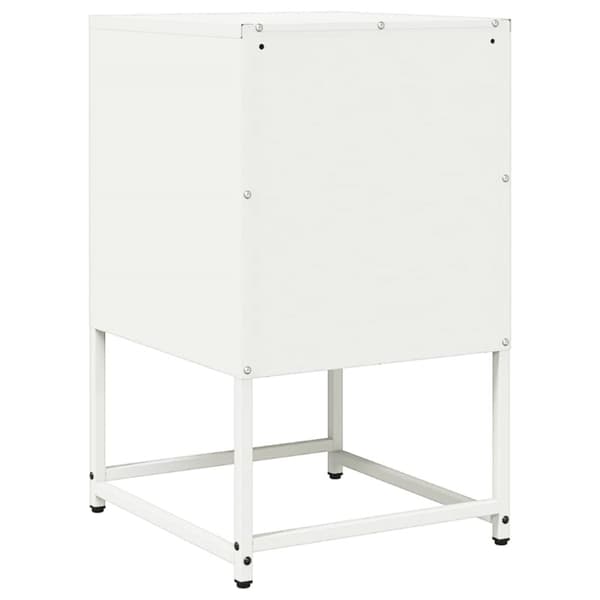vidaXL sengebord 36x39x60,5 cm koldvalset stål hvid