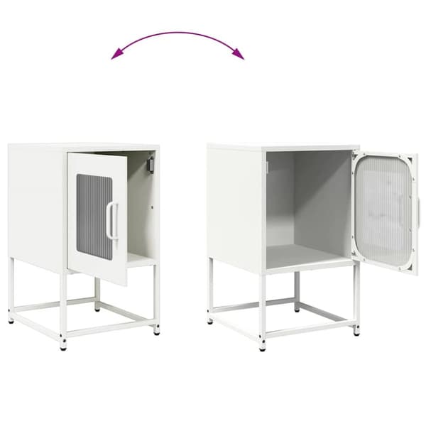 vidaXL sengebord 36x39x60,5 cm koldvalset stål hvid