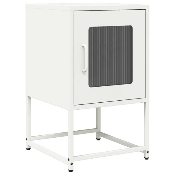 vidaXL sengebord 36x39x60,5 cm koldvalset stål hvid