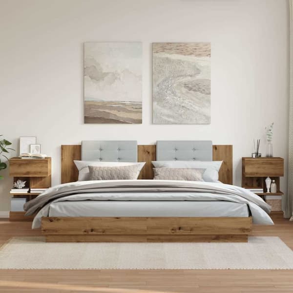 vidaXL Yöpöytäkaapit 2 kpl Artisan Oak 40x35x65 cm Engineered Wood