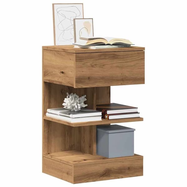 vidaXL Yöpöytäkaapit 2 kpl Artisan Oak 40x35x65 cm Engineered Wood