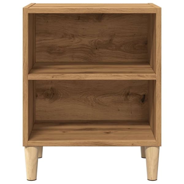 vidaXL sengeborde 2 stk. 40x30x50 cm konstrueret træ egetræ