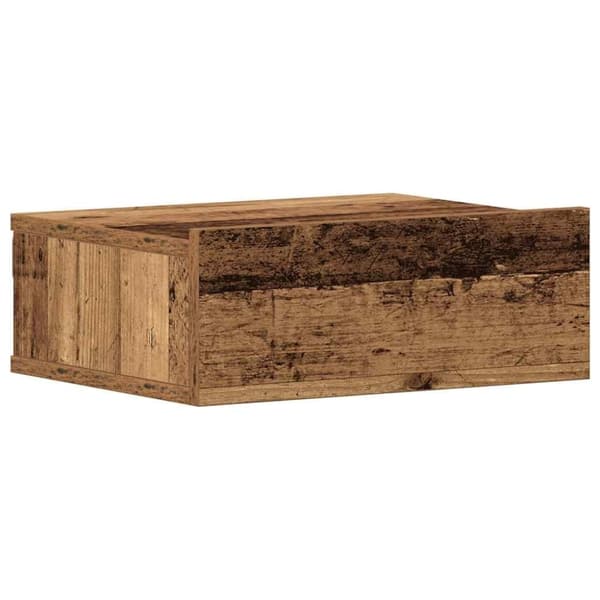 vidaXL væghængt natbord 40x32x15 cm konstrueret træ gammelt træ-look