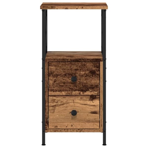 vidaXL sengebord 34x35,5x70 cm konstrueret træ antikt trælook