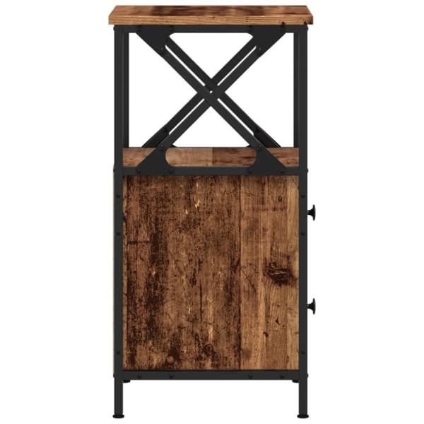 vidaXL sengebord 34x35,5x70 cm konstrueret træ antikt trælook