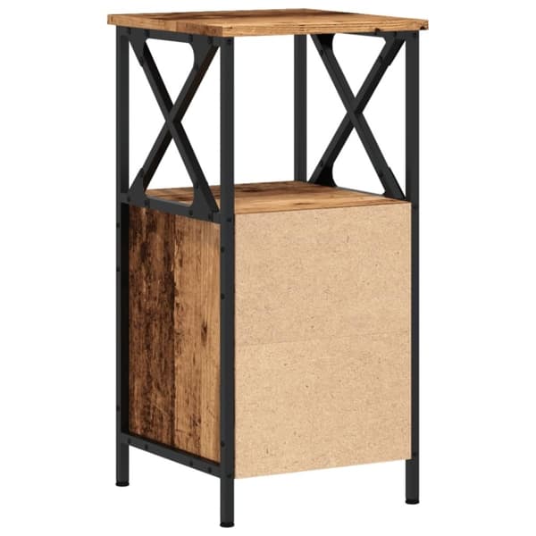 vidaXL sengebord 34x35,5x70 cm konstrueret træ antikt trælook
