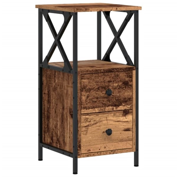 vidaXL sengebord 34x35,5x70 cm konstrueret træ antikt trælook