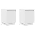 Pikkukuva 4 / 11: vidaXL Yöpöytäkaapit LED-valoilla 2 kpl Valkoinen 38x34x50 cm