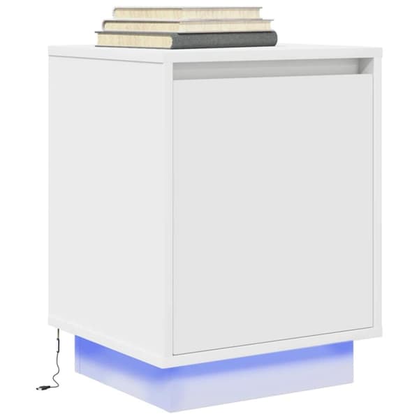 vidaXL Yöpöytäkaapit LED-valoilla 2 kpl Valkoinen 38x34x50 cm