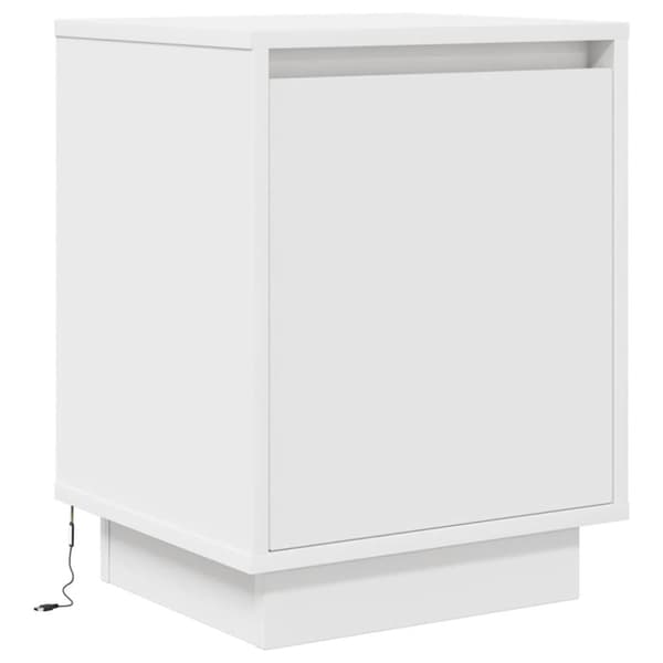 vidaXL Yöpöytäkaapit LED-valoilla 2 kpl Valkoinen 38x34x50 cm