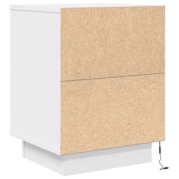 vidaXL Yöpöytäkaapit LED-valoilla 2 kpl Valkoinen 38x34x50 cm