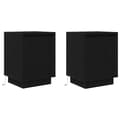 Miniatyrbilde 4 av 11: vidaXL Nattskap med LED-lys 2 stk svart 38x34x50 cm