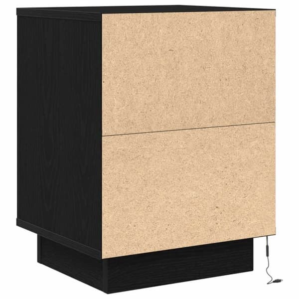 vidaXL Nattskap med LED-lys 2 stk svart 38x34x50 cm