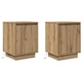 Miniatyrbilde 4 av 11: vidaXL Nattbord med LED 2 stk artisan eik 38x34x50 cm