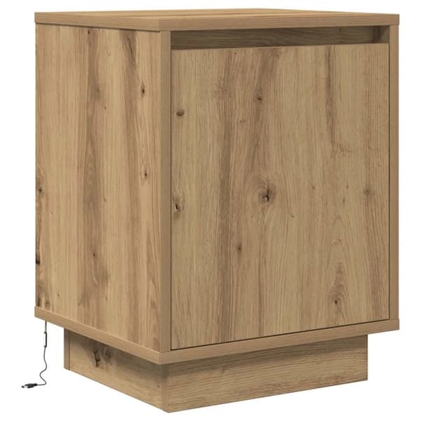 vidaXL Nattbord med LED 2 stk artisan eik 38x34x50 cm