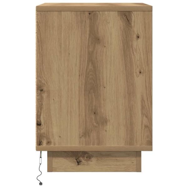 vidaXL Nattbord med LED 2 stk artisan eik 38x34x50 cm
