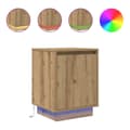 Miniatyrbilde 1 av 11: vidaXL Nattbord med LED 2 stk artisan eik 38x34x50 cm