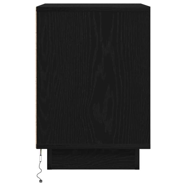 vidaXL Nattskap med LED-lys Sort 38x34x50 cm