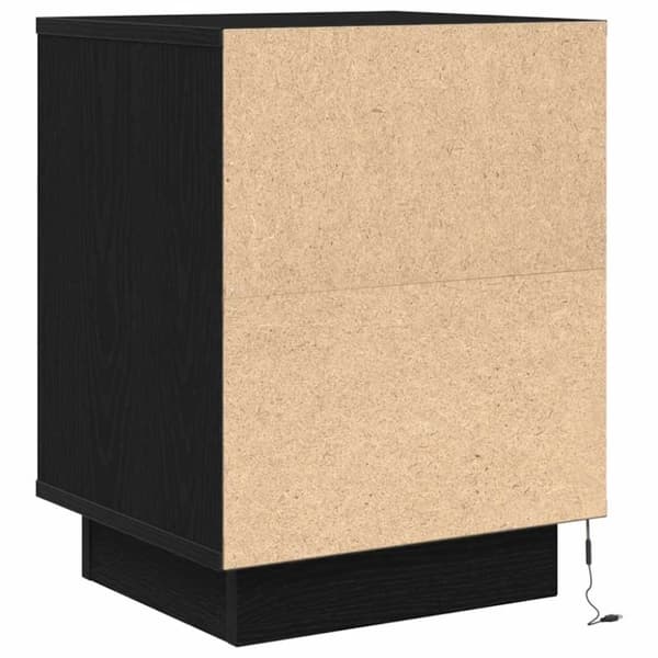 vidaXL Nattskap med LED-lys Sort 38x34x50 cm