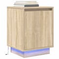 Miniatyrbilde 7 av 11: vidaXL Nattskap med LED-lys 2 stk sonoma eik 38x34x50 cm