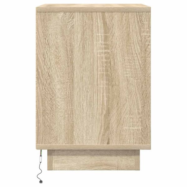 vidaXL Nattskap med LED-lys 2 stk sonoma eik 38x34x50 cm