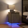 Miniatyrbilde 1 av 11: vidaXL Nattskap med LED-lys 2 stk sonoma eik 38x34x50 cm