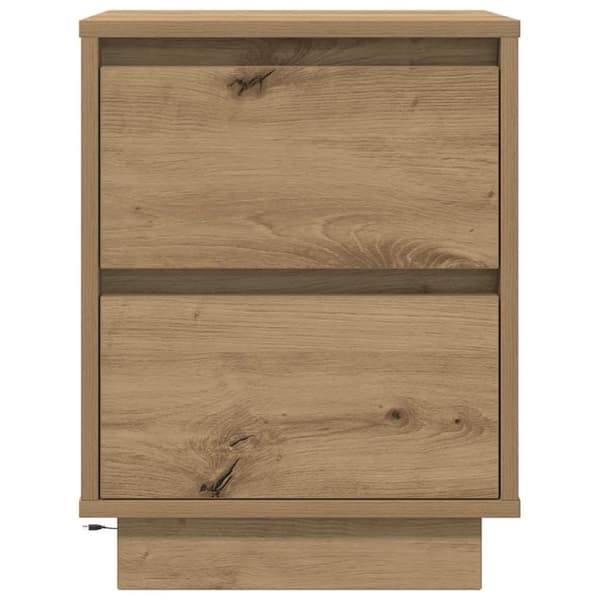 vidaXL yöpöytäkaappi LED-valoilla Artisan Oak 38x34x50 cm