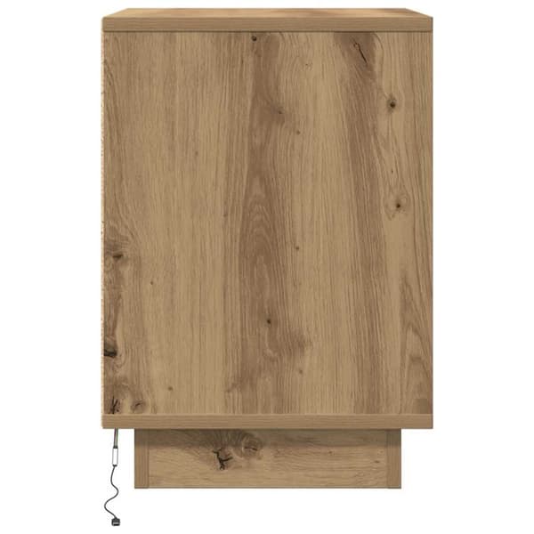 vidaXL yöpöytäkaappi LED-valoilla Artisan Oak 38x34x50 cm