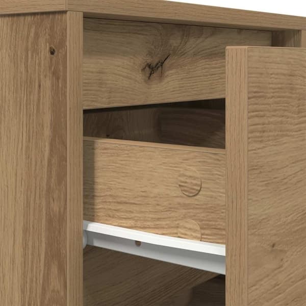vidaXL yöpöytäkaappi LED-valoilla Artisan Oak 38x34x50 cm