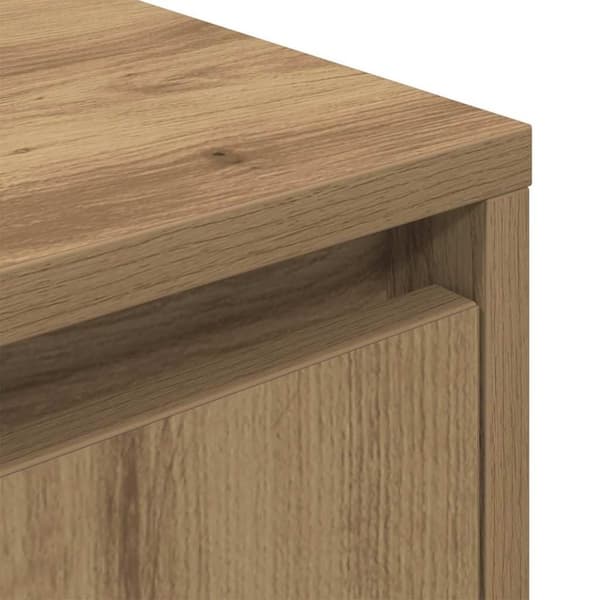 vidaXL yöpöytäkaappi LED-valoilla Artisan Oak 38x34x50 cm