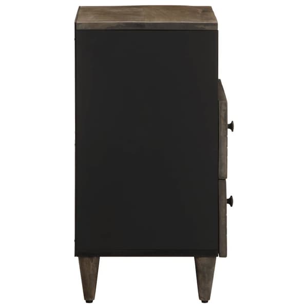 vidaXL sengebord 50x33x60 cm massivt mangotræ lysegrå