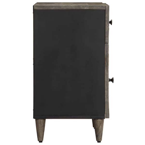 vidaXL sengebord 50x33x60 cm massivt mangotræ lysegrå