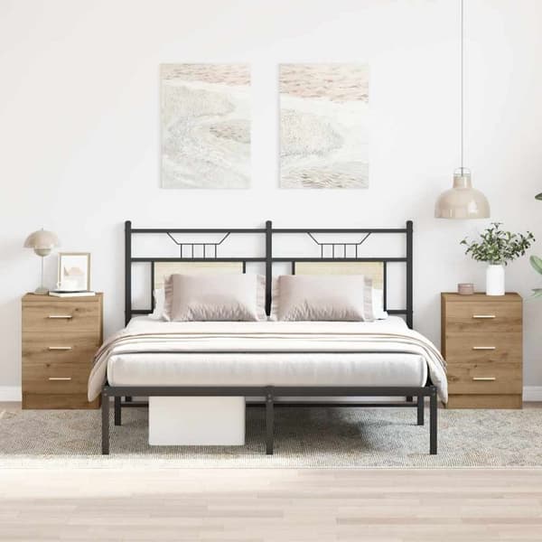 vidaXL Yöpöytäkaapit 2 kpl käsityöläinen tammi 38x35x55 cm
