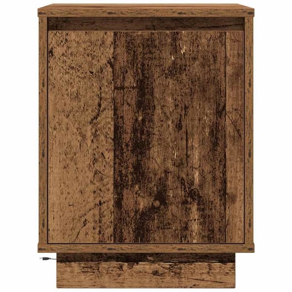 vidaXL Yöpöytäkaapit LED-valoilla 2 kpl Vanha Puu 38x34x50 cm