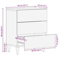 Pikkukuva 11 / 11: vidaXL yökaappi vaaleanharmaa 50x33x60 cm massiivipuu mango