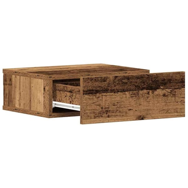 vidaXL svævende natborde 2 stk. 40x32x15 cm konstrueret træ antikt træ