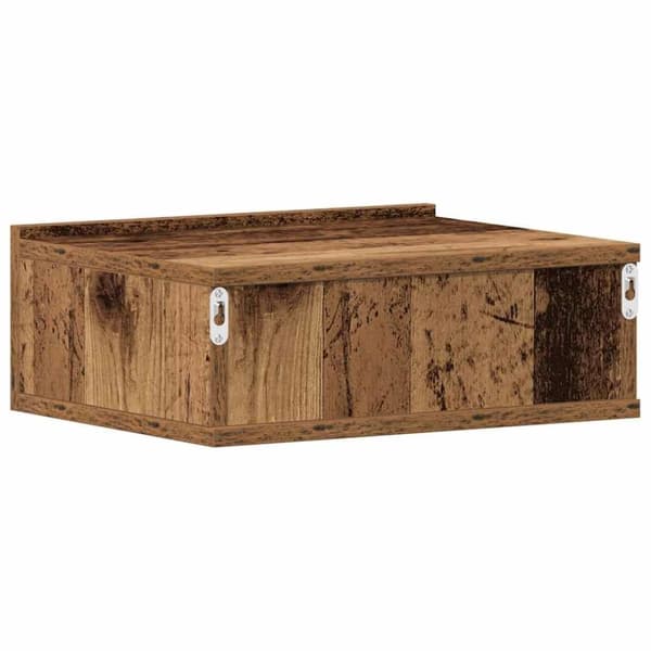 vidaXL svævende natborde 2 stk. 40x32x15 cm konstrueret træ antikt træ
