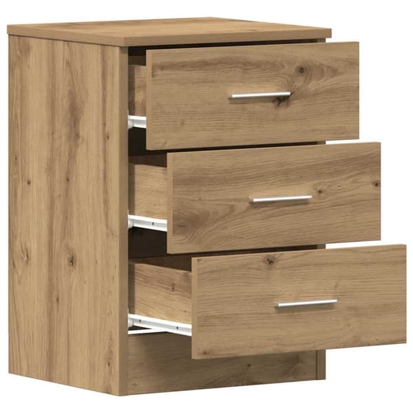 vidaXL sengebord 38x35x55 cm konstrueret træ kunsteg