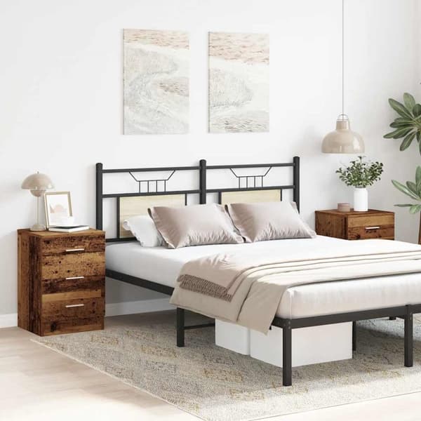 vidaXL sengeskabe 2 stk. 38x35x55 cm konstrueret træ antikt træ