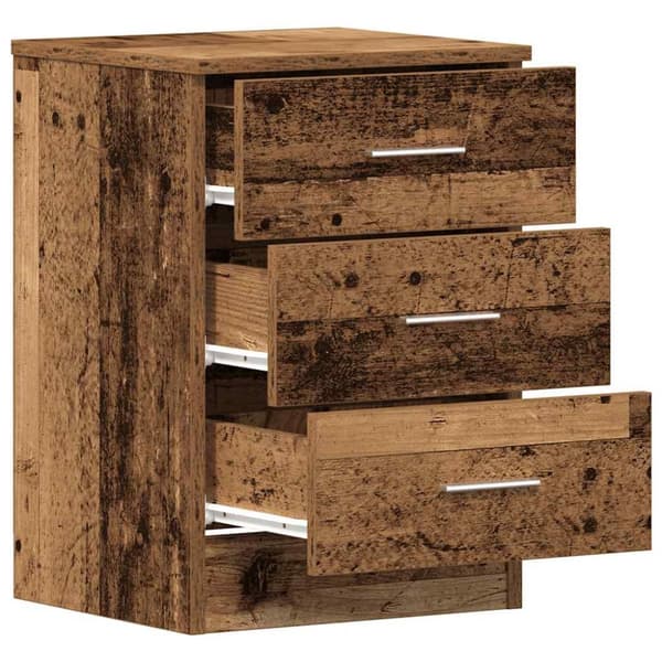 vidaXL sengeskabe 2 stk. 38x35x55 cm konstrueret træ antikt træ