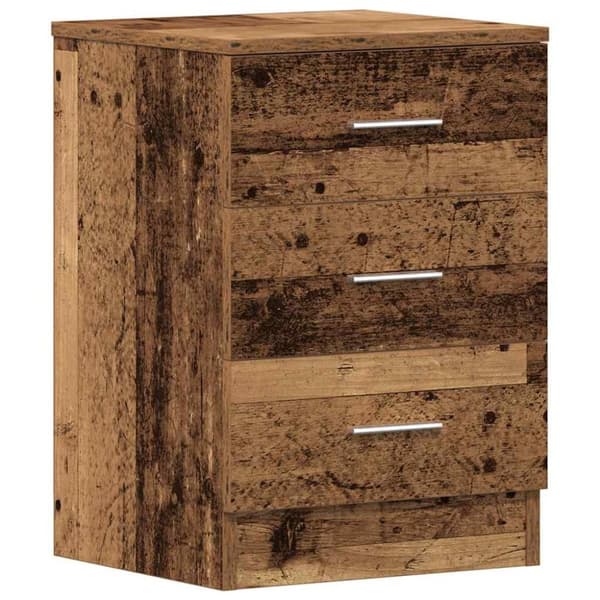 vidaXL sengeskabe 2 stk. 38x35x55 cm konstrueret træ antikt træ