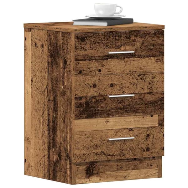 vidaXL sengeskabe 2 stk. 38x35x55 cm konstrueret træ antikt træ