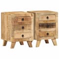 Miniatyrbilde 1 av 11: vidaXL Nattskap 2 stk 37x32x50 cm grovt heltre mangotre