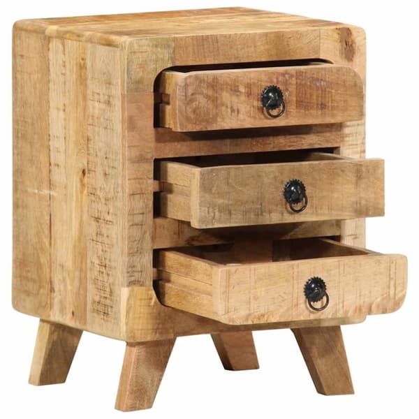 vidaXL Nattbord 37x32x50 cm grovt heltre mangotre