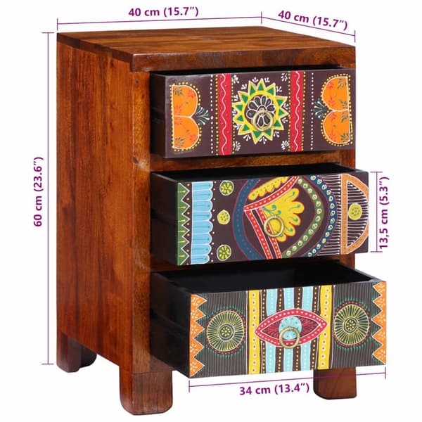 vidaXL Nattbord 40x40x60 cm heltre akasie