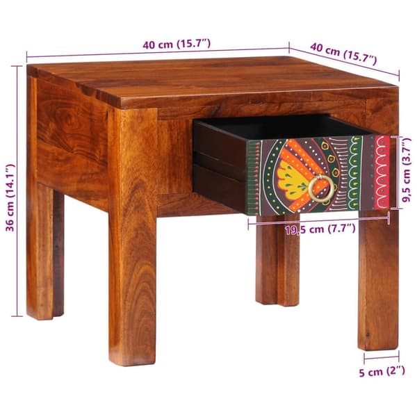vidaXL Nattbord 40x40x36 cm heltre akasie
