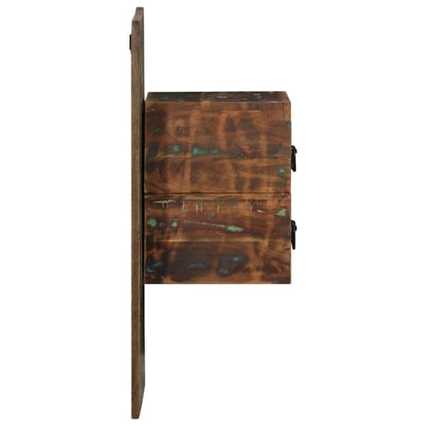 vidaXL sengeskab 60x32x80 cm massivt genbrugstræ flerfarvet