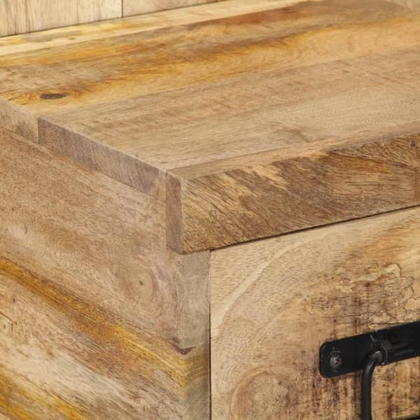 vidaXL sengeskab 60x32x80 cm massivt ru mangotræ