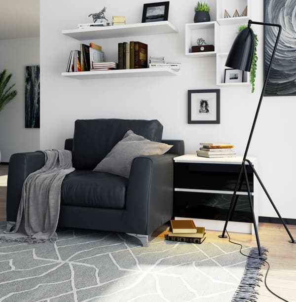 KOMMODE K60 2SZ CLP SORT HØJGLANS